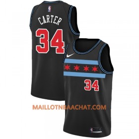 Maillot NBA Chicago Bulls Wendell Carter Jr. 34 2018-19 Nike City Edition Noir Swingman - Homme